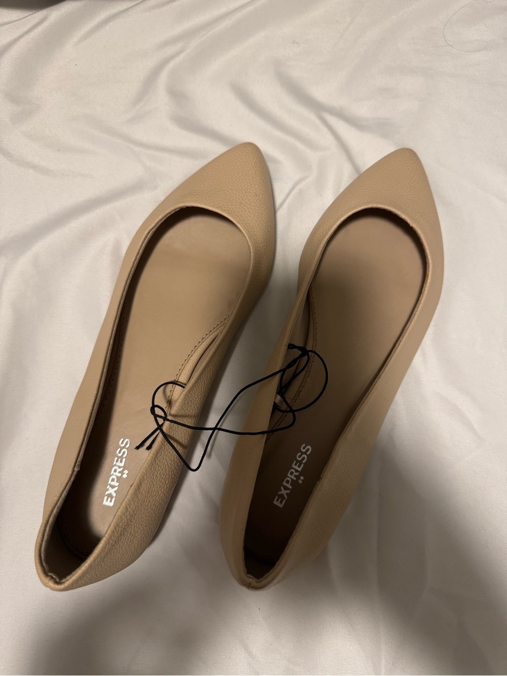 Express Beige Pointed Toe Flats